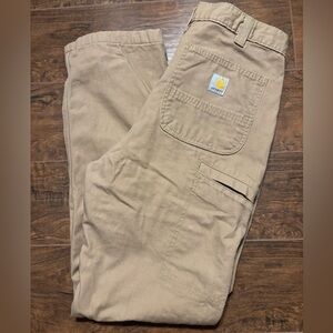 Carhartt Men's Khaki Fleece Lined Cargo Work Pant 33 X 32 Relaxed Fit
